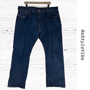LEVI’S Men Size 42x30 Denim Jeans 501 Original Button Fly Straight Style Red Tab